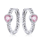 925 Sterling Silver CZ Earrings with Pavé Setting 1.3cm for Women