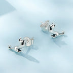 925 Sterling Silver Oxidized Earrings - 7*11mm for Women