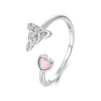 925 Sterling Silver Synthetic Opal White Gold Plated Ring for Women