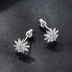 925 Sterling Silver Moissanite 0.10 Carat Earrings for Women - 0.7cm Size