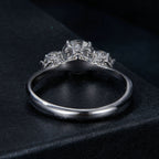925 Sterling Silver Moissanite 6.5mm 1ct Ring, Size E for Women