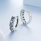 925 Sterling Silver Earrings with Pavé Setting CZ in Oxidized Finish for Women