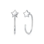925 Sterling Silver Brass Earrings with White Gold Plating 1.4cm for Women
