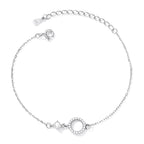 925 Sterling Silver Adjustable Bracelet with Pavé Set CZ for Women
