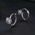 925 Sterling Silver & White Gold Plated 0.5 Carat Moissanite Earrings for Women