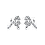 925 Sterling Silver White Gold Plated Pavé CZ Earrings