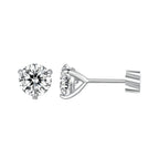 925 Sterling Silver Moissanite Earring 0.7cm White Gold Plated for Women
