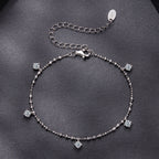 925 Sterling Silver & Moissanite Bracelet for Women - 15+6cm, Plated White Gold