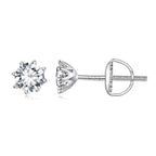 S925 Silver 0.5 Carat Moissanite Earrings 6.0mm for Women