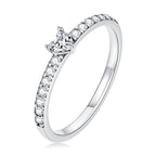 925 Sterling Silver Oxidized Ring with Pavé Setting CZ, Size 6 for Women