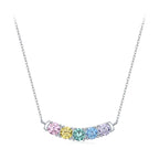 925 Sterling Silver White Gold Plated 40+5cm Necklace with Pavé Setting CZ for Women