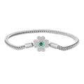925 Sterling Silver Plated Platinum Bracelet with 3mm Rope for Women