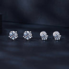 925 Sterling Silver Moissanite 0.50 Carat Earrings 6.0mm for Women