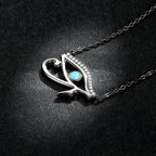 925 Sterling Silver Opal Necklace with CZ and Platinum Plating, Adjustable Length 45cm, Women’s Jewelry