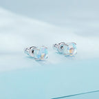 925 Sterling Silver Opal Earrings for Women