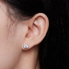 925 Sterling Silver Moissanite 0.50 Carat Earrings for Women