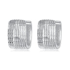 925 Sterling Silver Earrings for Women with White Gold Plating - 1.1cm x 0.7cm