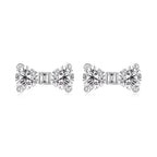 925 Sterling Silver Earrings with Pavé Setting CZ and White Gold Plating