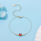 925 Sterling Silver Gold Plated CZ Bracelet 15+6cm for Women