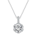 925 Sterling Silver Moissanite Pendant Necklace for Women - 45cm