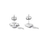 925 Sterling Silver Oxidized Enamel Plum Blossom Earrings for Women - 1.2 x 1.0 cm
