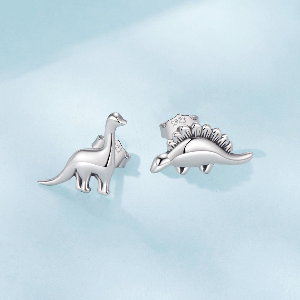 925 Sterling Silver Earrings with Oxidized Finish, 1.1*1cm & 1.2*0.6cm for Women