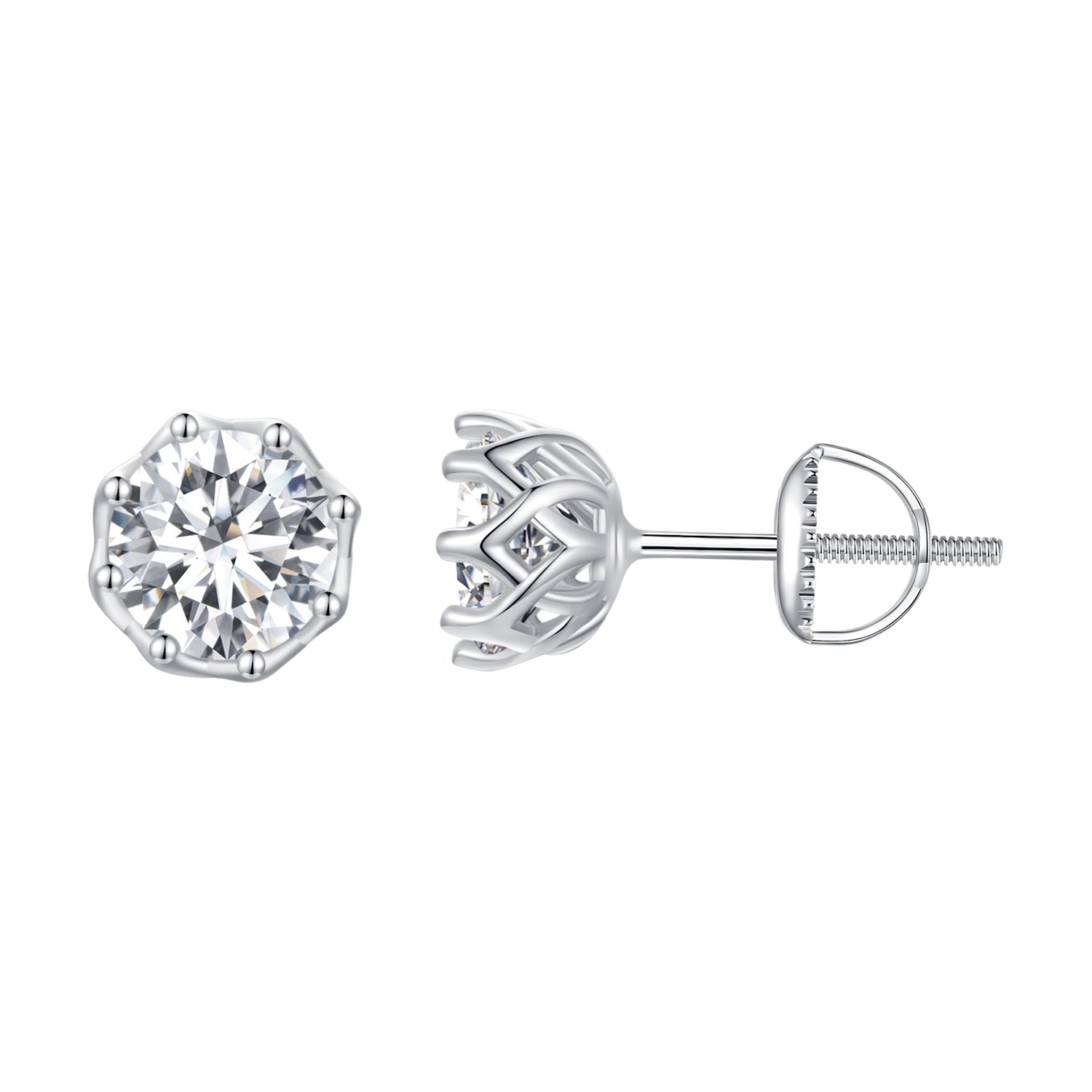 925 Sterling Silver Moissanite 0.5 Carat Earrings for Women