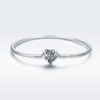 SCB 925 Sterling Silver Bracelet in Classic Style, Size 17.0 for Women