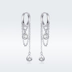 925 Platinum Plated Pavé Setting CZ Earrings