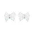 925 Sterling Silver Earrings for Women, 0.8*1.1cm, Plated White Gold
