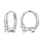 925 Sterling Silver White Gold Plated Hoop Earrings for Women