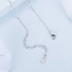925 Sterling Silver White Gold Plated Necklace with CZ Pavé Setting for Women