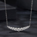 925 Sterling Silver 38+5cm White Gold Plated Moissanite Necklace for Women