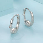925 Sterling Silver Plated White Gold Hoop Earrings for Women