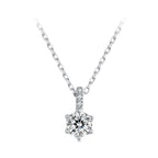 925 Sterling Silver Moissanite Plated Platinum Necklace for Women, 6.5mm, Style L, 400mm Length