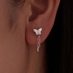 925 Sterling Silver & Brass Earrings with White Gold Plating, 2.0x0.8cm for Women