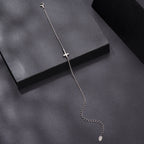 925 Sterling Silver Moissanite Bracelet 15+6cm, Plated White Gold, for Women