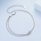 925 Sterling Silver & Plated White Gold Bracelet for Women