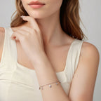 925 Sterling Silver Bracelet with Plated White Gold and Pavé Setting CZ