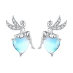 925 Sterling Silver Moonstone CZ Earrings for Women