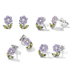 925 Sterling Silver Earrings with Pavé Setting CZ in White Gold
