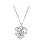 925 Sterling Silver White Gold Plated 40cm+5cm Length CZ Necklace for Women