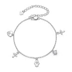 925 Sterling Silver Bracelet with Plated White Gold and Pavé Setting CZ