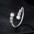 925 Sterling Silver Moissanite Ring for Women - Size E - Plated White Gold