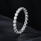 925 Sterling Silver 2mm Moissanite Ring Size 7 for Women