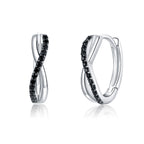925 Sterling Silver Earrings 1.3*0.4cm with Pavé Setting CZ for Women