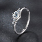 925 Sterling Silver Moissanite 0.15ct Ring Size 7 for Women