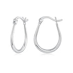 925 Sterling Silver Earrings for Women - 2.9x0.2cm, Plated White Gold, Style L