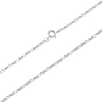 925 Sterling Silver 40cm Necklace with Plated White Gold