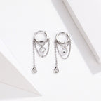 925 Platinum Plated Pavé Setting CZ Earrings